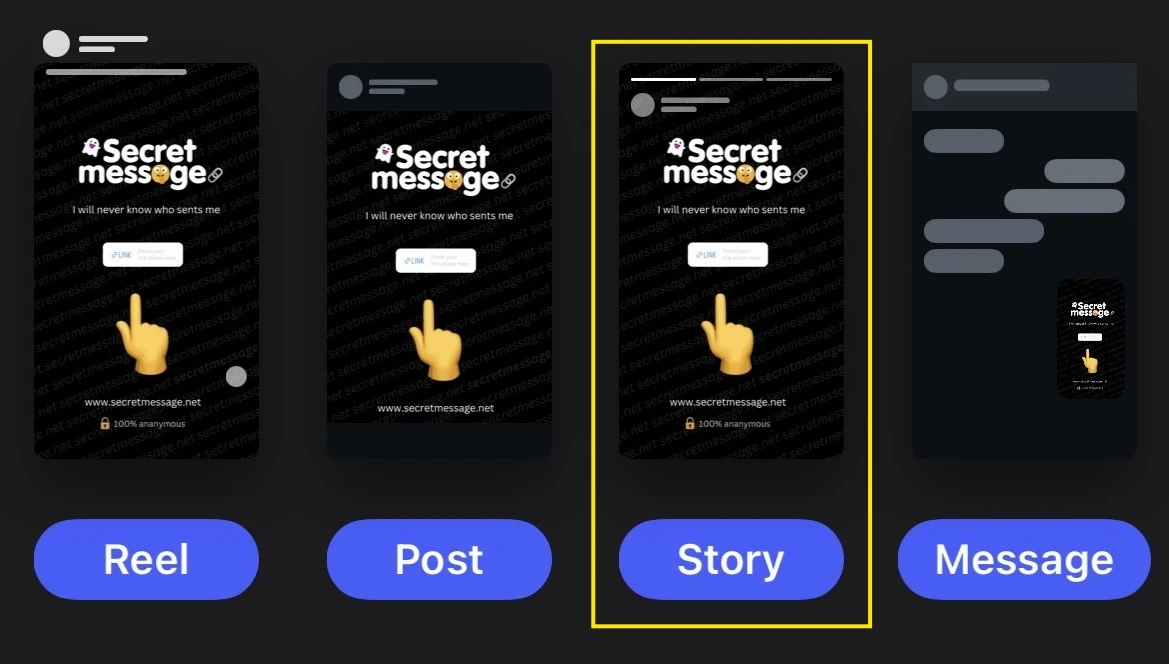 Open Instagram Story for Secret Message