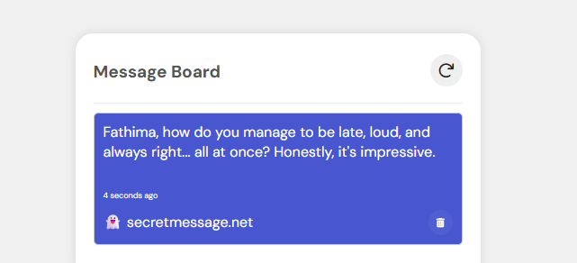 Anonymous message example